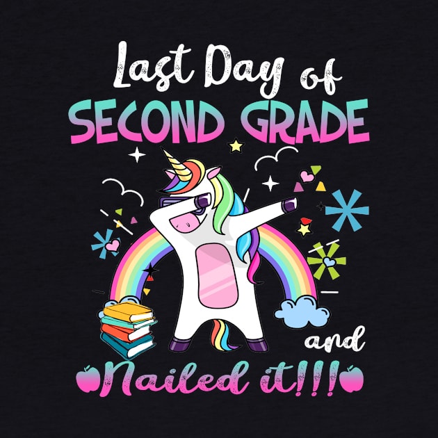 Happy Last Day of 2nd Grade Teacher Student Unicorn Dab T-Shirt by Simpsonfft